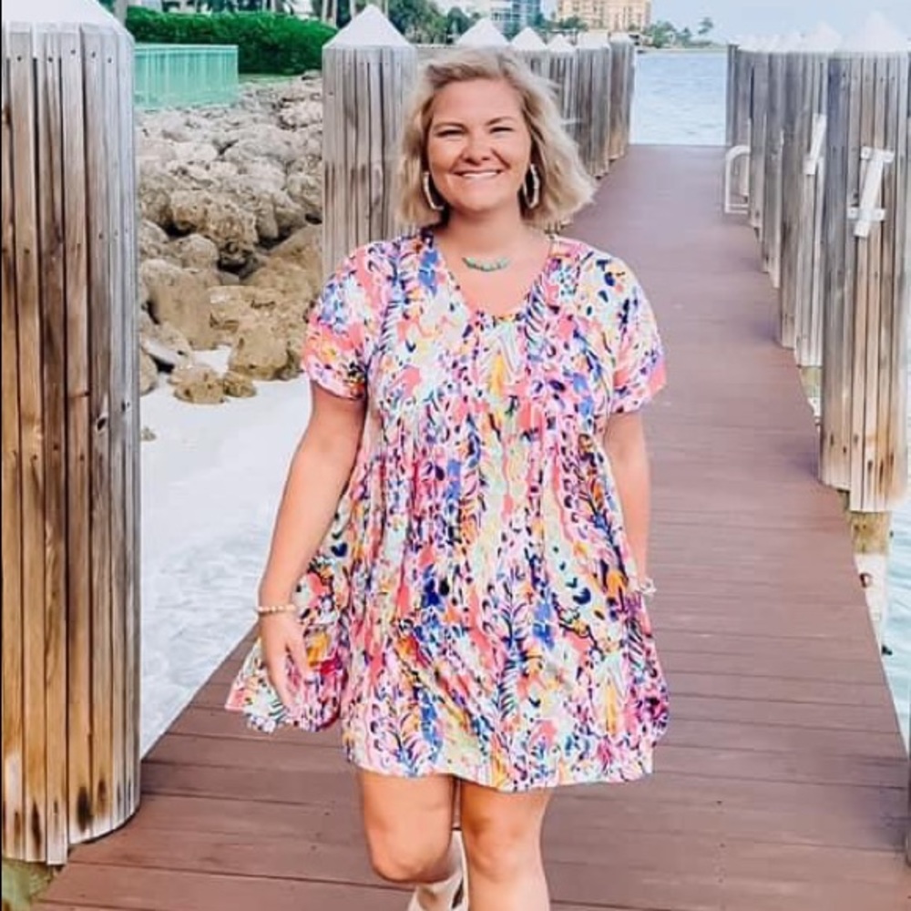 Beeson River Coral Patterned Dress